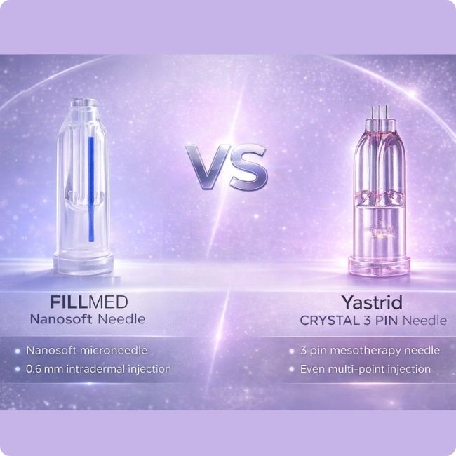 FILLMED Nanosoft Microneedles vs. Yastrid  Nanosoft 3 Pin